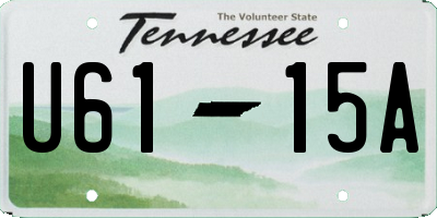 TN license plate U6115A
