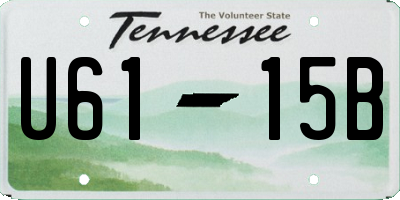 TN license plate U6115B