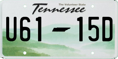 TN license plate U6115D