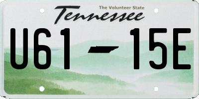 TN license plate U6115E