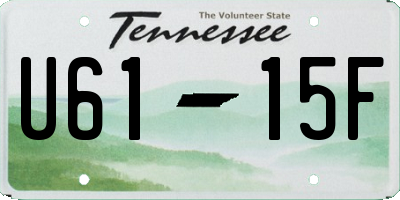 TN license plate U6115F
