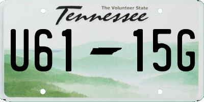 TN license plate U6115G