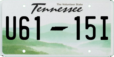 TN license plate U6115I