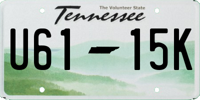 TN license plate U6115K