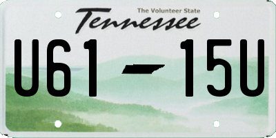 TN license plate U6115U