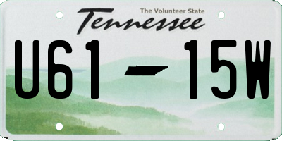 TN license plate U6115W