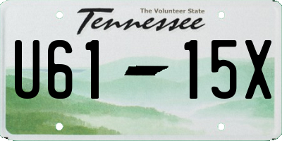 TN license plate U6115X