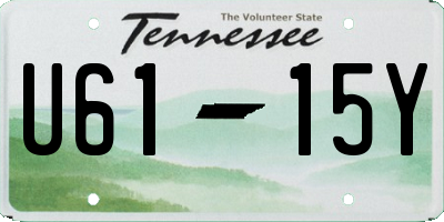 TN license plate U6115Y