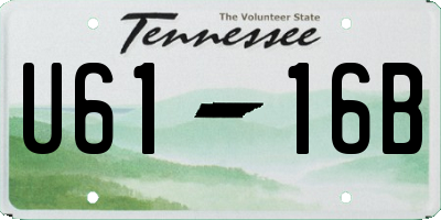TN license plate U6116B