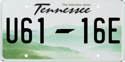 TN license plate U6116E