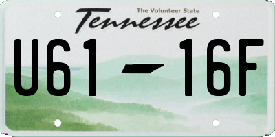 TN license plate U6116F