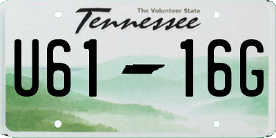 TN license plate U6116G