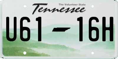 TN license plate U6116H