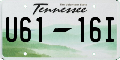 TN license plate U6116I