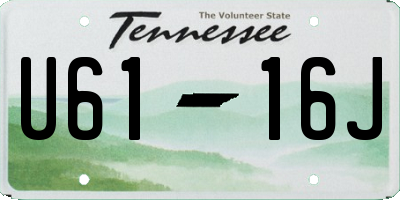 TN license plate U6116J