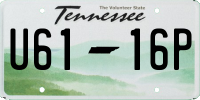 TN license plate U6116P