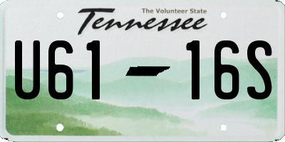 TN license plate U6116S