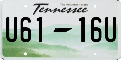 TN license plate U6116U