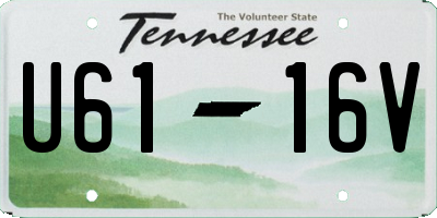 TN license plate U6116V