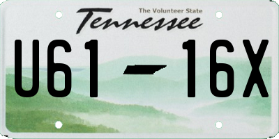 TN license plate U6116X
