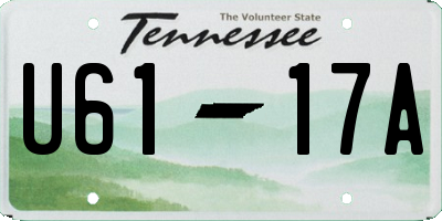 TN license plate U6117A