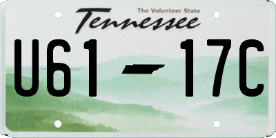 TN license plate U6117C