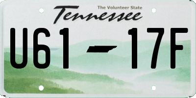 TN license plate U6117F