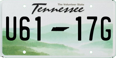 TN license plate U6117G