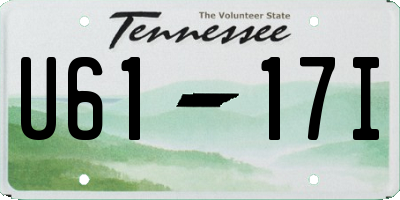 TN license plate U6117I