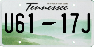 TN license plate U6117J