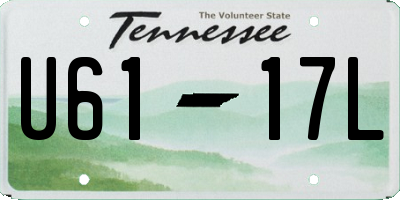TN license plate U6117L