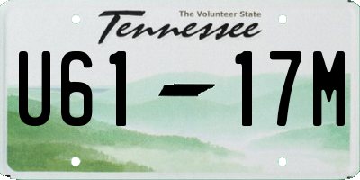 TN license plate U6117M