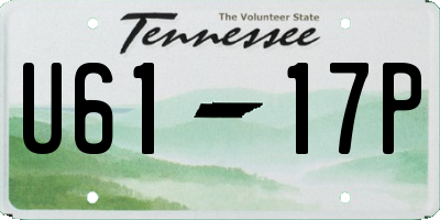 TN license plate U6117P