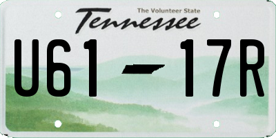 TN license plate U6117R