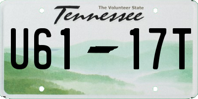 TN license plate U6117T