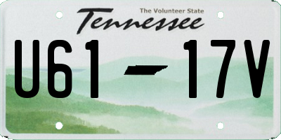 TN license plate U6117V