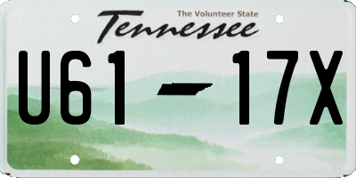 TN license plate U6117X