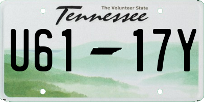 TN license plate U6117Y