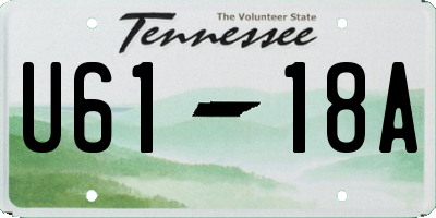 TN license plate U6118A