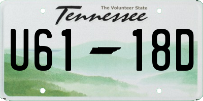 TN license plate U6118D