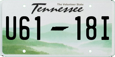 TN license plate U6118I