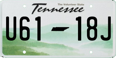 TN license plate U6118J