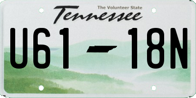 TN license plate U6118N