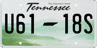 TN license plate U6118S