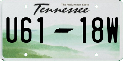 TN license plate U6118W