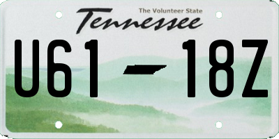TN license plate U6118Z