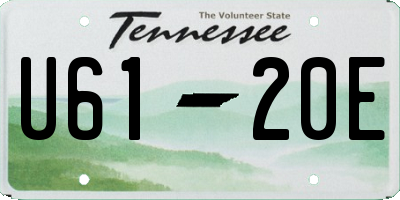 TN license plate U6120E