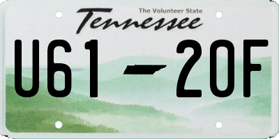 TN license plate U6120F