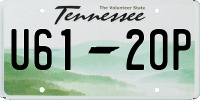 TN license plate U6120P