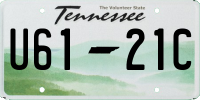 TN license plate U6121C